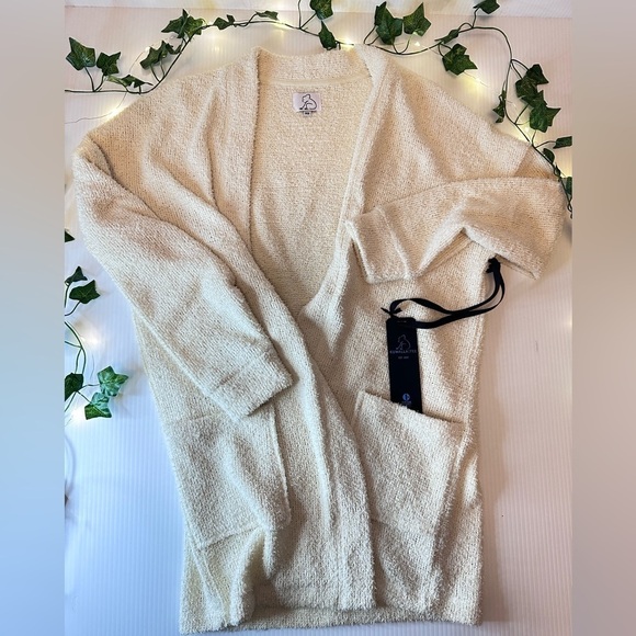 Kuwalla Tee Sweaters - Kuwalla Almond coloured fuzzy cardigan